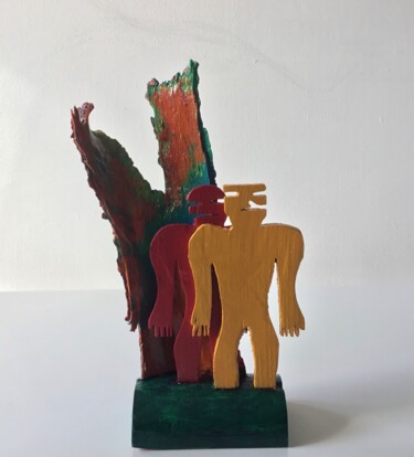 Escultura intitulada "Hide & seek" por Dablart, Obras de arte originais, Madeira