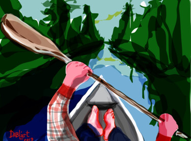 Digital Arts titled "On the boat" by Dablart, Original Artwork, Digital Painting