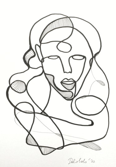 Desenho intitulada "figura 01" por Dabobabo, Obras de arte originais, Marcador