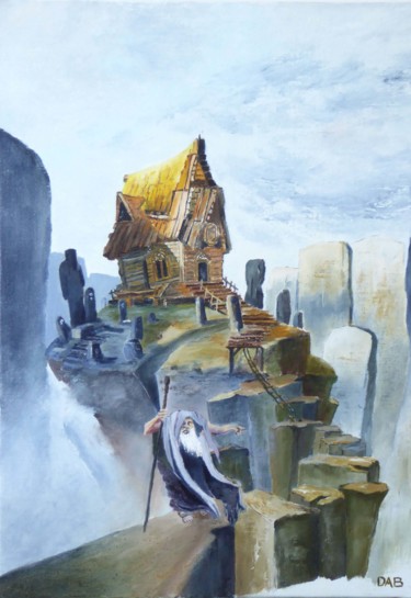 Painting titled "le gardien des tomb…" by Dab, Original Artwork, Oil