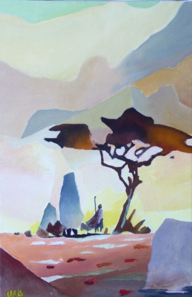 Painting titled "le bivouac" by Dab, Original Artwork, Oil