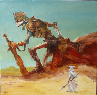 Painting titled "le guerrier de pier…" by Dab, Original Artwork