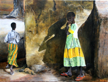 Painting titled "SURPRISE A SEGOU" by Dab, Original Artwork, Oil