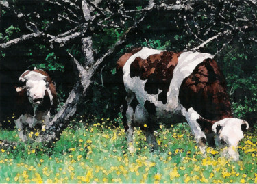 Peinture intitulée "MONTBELIARDES ET BO…" par Dab, Œuvre d'art originale, Huile