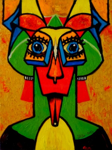 Peinture intitulée "PHARAON" par Dabu., Œuvre d'art originale, Huile