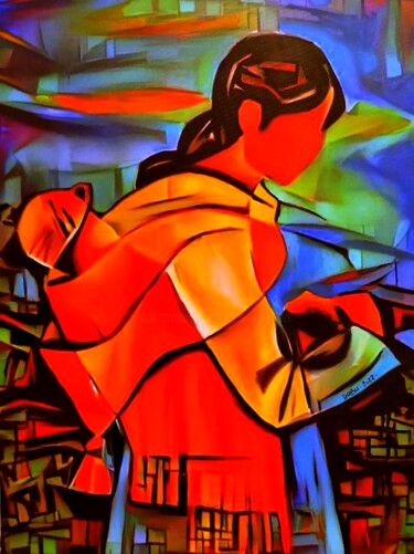 Painting titled "MATERNITÉ" by Dabu., Original Artwork, Oil