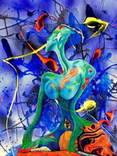 Peinture intitulée "VENUS." par Dabu., Œuvre d'art originale, Acrylique