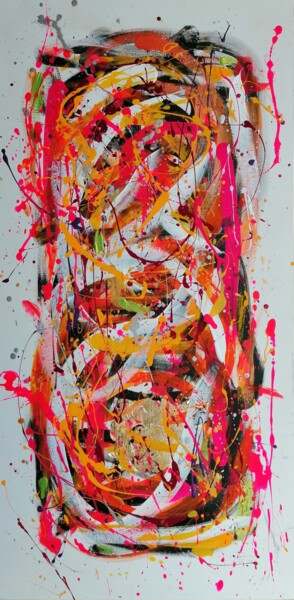 Картина под названием "Kiss me" - Dacha Quesney Art, Подлинное произведение искусства, Акрил Установлен на Деревянная рама д…