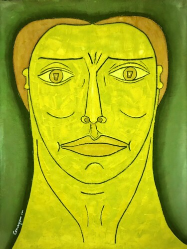 Peinture intitulée "En jaune et vert" par Conceycam, Œuvre d'art originale, Acrylique