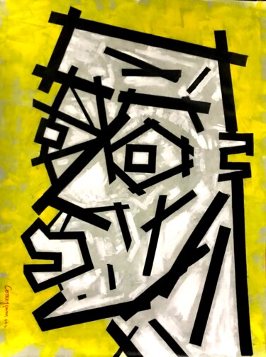 Peinture intitulée "Portrait en jaune" par Conceycam, Œuvre d'art originale, Acrylique