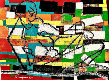 Peinture intitulée "Le repos du démiurge" par Conceycam, Œuvre d'art originale, Acrylique