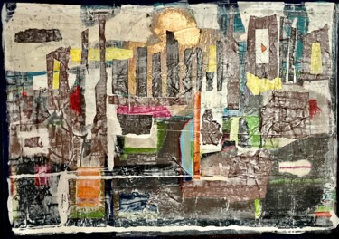 Collages titled "Urbanclassic" by Conceycam, Original Artwork, Collages Mounted on Wood Stretcher frame