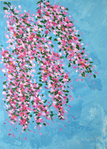 Peinture intitulée "Pink tree" par Adeline Da Cruz, Œuvre d'art originale, Acrylique Monté sur Châssis en bois