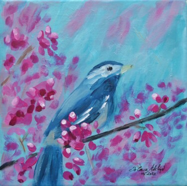 Peinture intitulée "Blue bird" par Adeline Da Cruz, Œuvre d'art originale, Acrylique Monté sur Châssis en bois