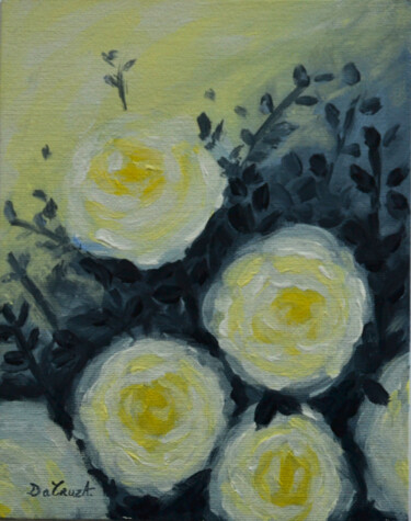 Peinture intitulée "Roses jaunes" par Adeline Da Cruz, Œuvre d'art originale, Acrylique Monté sur Carton