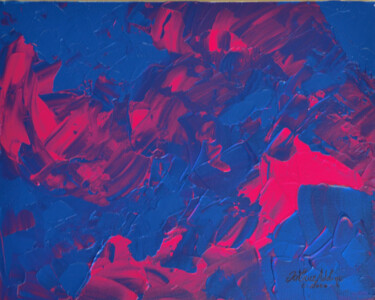 Peinture intitulée "Abstract blue" par Adeline Da Cruz, Œuvre d'art originale, Acrylique Monté sur Châssis en bois