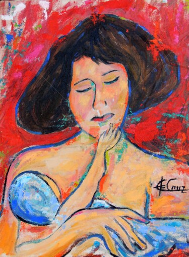 Pittura intitolato "Mãe" da José Claudinei Da Cruz, Opera d'arte originale, Olio