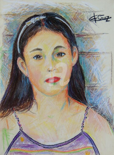 Pintura intitulada "Larissa" por José Claudinei Da Cruz, Obras de arte originais, Pastel
