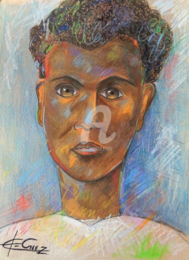 Pintura intitulada "Um Retrato" por José Claudinei Da Cruz, Obras de arte originais, Pastel