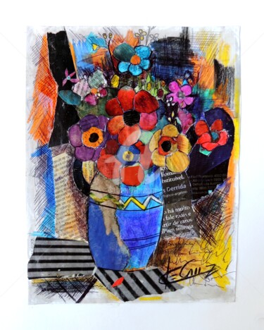 Картина под названием "Algumas Flores" - José Claudinei Da Cruz, Подлинное произведение искусства, Другой
