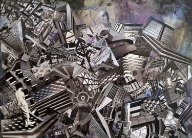 Collages titled "Labirinti Urbani" by Barbara D'Adamo, Original Artwork