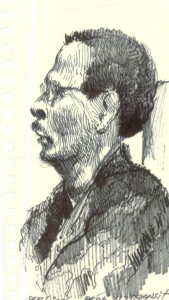 Drawing titled "UNKNOWN COMMUTER" by Boris Reyt, Original Artwork