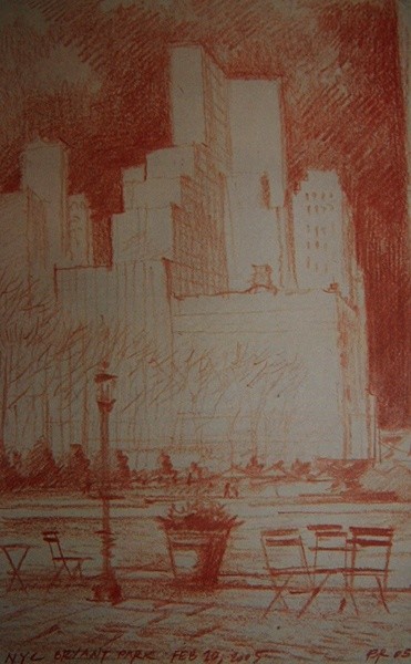 Painting titled "BRYANT PARK ,NEW YO…" by Boris Reyt, Original Artwork