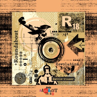 The Dada Alphabet, 18 R Impressões e gravuras intitulada "The Dada Alphabet,…" por Viorel Florin Costea (DadaVFC), Obras de arte originais, Pintura…