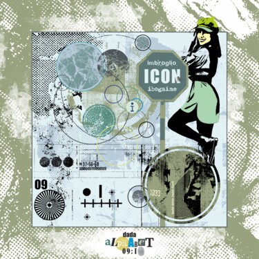 The Dada Alphabet, 09 I Incisioni, stampe intitolato "The Dada Alphabet,…" da Viorel Florin Costea (DadaVFC), Opera d'arte originale, Pittura digita…