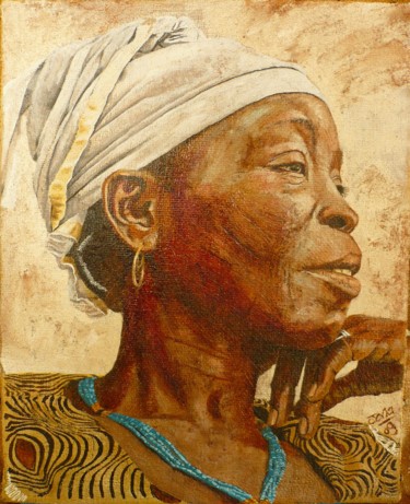 Painting titled "Téné" by Dada Wa, Original Artwork, Oil