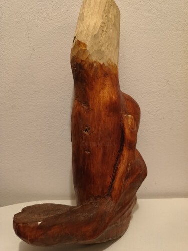 Skulptur mit dem Titel "Support" von Daddy Noob, Original-Kunstwerk, Holz