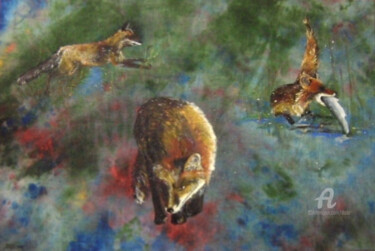 Pittura intitolato "volpe" da Dade, Opera d'arte originale, Acrilico