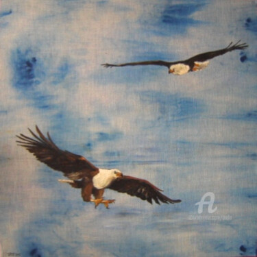 Painting titled "aquila in volo" by Dade, Original Artwork, Acrylic