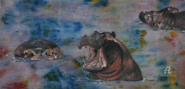 Pittura intitolato "Ippo al bagno.jpg" da Dade, Opera d'arte originale, Acrilico