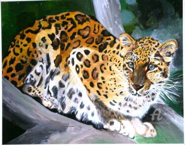 Pittura intitolato "leopard.jpg" da Dade, Opera d'arte originale, Acrilico