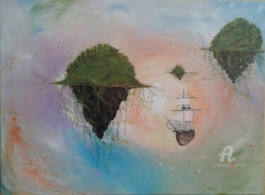 Painting titled "c-e-un-isola-che-no…" by Dade, Original Artwork