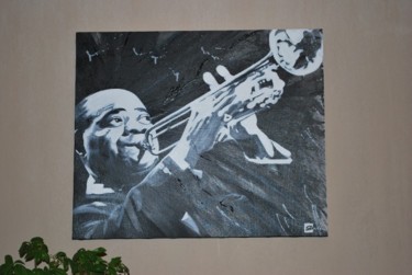 Peinture intitulée "Louis Armstrong" par Dadi, Œuvre d'art originale