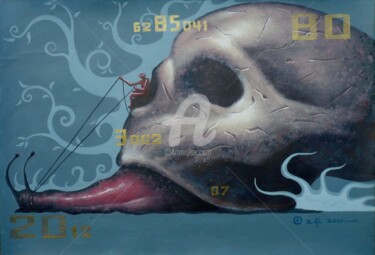 Pintura intitulada "running snail" por Dadi, Obras de arte originais, Acrílico