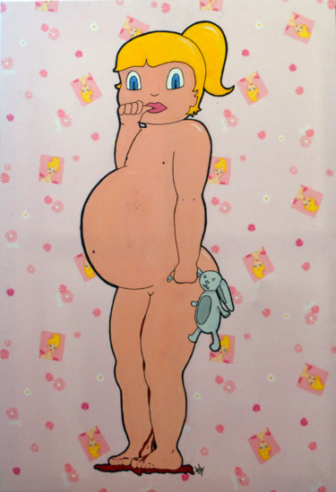 Pintura intitulada "Pregnant Girl" por Dady, Obras de arte originais