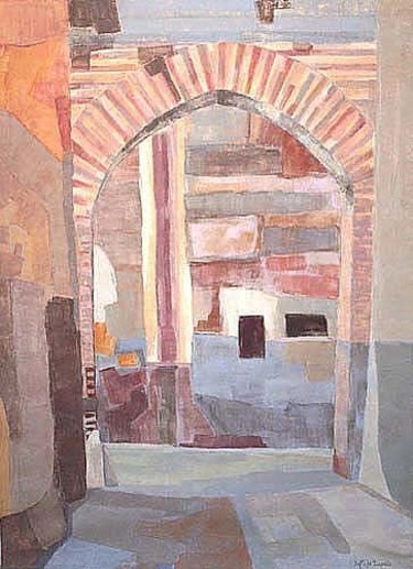 Painting titled "Derb Zaouïa" by Izabelle Dafali, Original Artwork, Oil