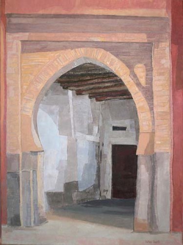 Painting titled "Porte Jdid" by Izabelle Dafali, Original Artwork, Oil