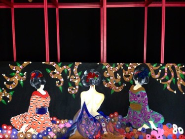 Painting titled ""The bloom of Kyoto…" by Dafinë Vitija, Original Artwork, Acrylic
