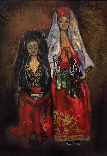 Pintura intitulada "Donna Albanese" por Dafinë Vitija, Obras de arte originais, Óleo