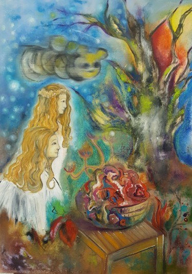 Pintura intitulada "Unusual Sunrise" por Dafinë Vitija, Obras de arte originais, Óleo
