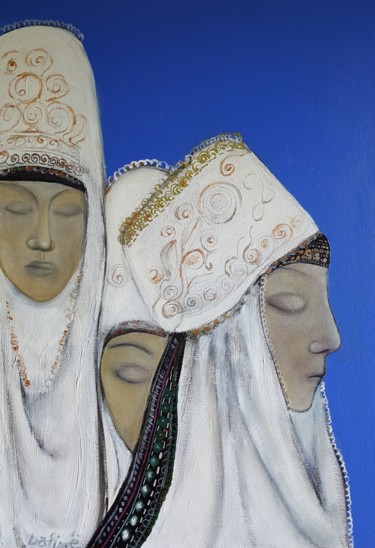 Картина под названием "Dukagjin women clot…" - Dafinë Vitija, Подлинное произведение искусства, Акрил