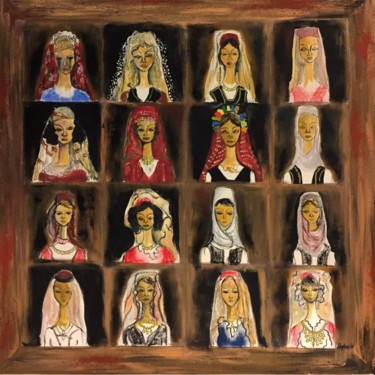 Ζωγραφική με τίτλο "Albanian album" από Dafinë Vitija, Αυθεντικά έργα τέχνης, Ακρυλικό