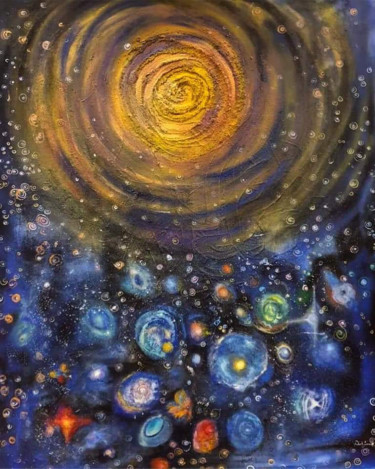 Картина под названием "The center is Unive…" - Dafinë Vitija, Подлинное произведение искусства, Масло Установлен на artwork_…