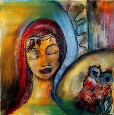 Painting titled "daydreaming" by Dafinë Vitija, Original Artwork, Acrylic