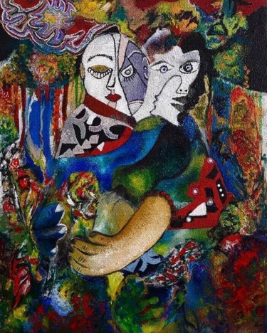 Malarstwo zatytułowany „Lovers” autorstwa Dafinë Vitija, Oryginalna praca, Wosk