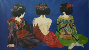 Malerei mit dem Titel "Kyoto's secret" von Dafinë Vitija, Original-Kunstwerk, Öl